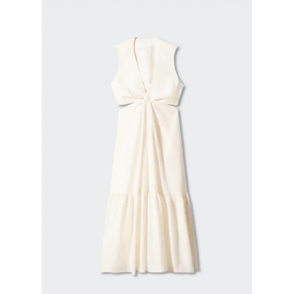 MANGO White Knot Dress With Openings - Picture 6 of 6